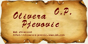 Olivera Pjevović vizit kartica